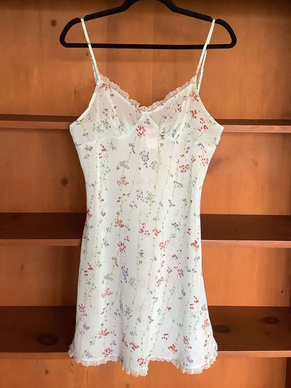 Vintage Y2K Sheer Floral Slip Dress Size Small | Fairycore Pastel
